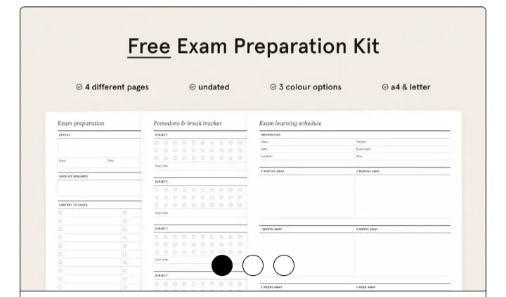 Free Exam Preparation & Revision Printables Cover page